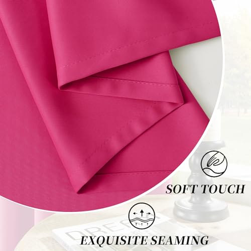Image of HUTO Blackout Bedroom Window Curtains Drapes - Antique Copper Thermal Insulated Privacy Protect Curtains Drpaeries for Living Room, 2 Panels, 52 x 120 Inch, Hot Pink