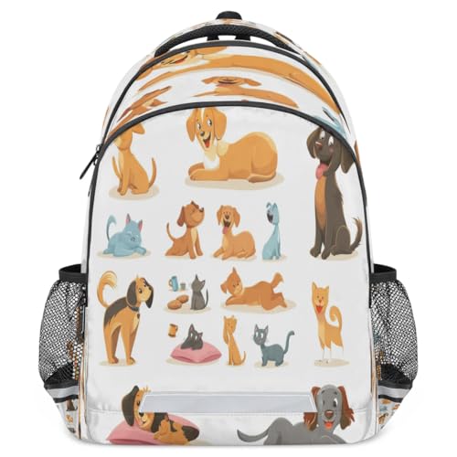 Sac à dos école motif chiens pour ordinateur voyage et rando