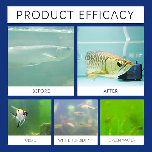 Fast-Acting Aquarium Water Clarifier, Clears Cloudy Tank, 100ML Powerful Freshwater Aquarium Water Purification Clarifier for Freshwater Aquariums & Fish Ponds, Maintains Crystal Clear (1Pc) - 4