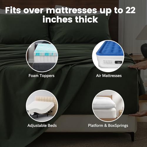 Image of Bedlifes 100% French Linen King Bedding Set - 18-24 inch Extra Deep, 4-Piece | Soft & Durable, Breathable & Cooling, Flax Linen Sheet, OEKO-TEX Certified, Moisture Wicking, Easy Care, Machine Washable