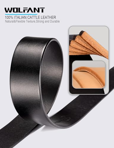 Image of WOLFANT 1.5 inch Full Grain Leather Belt for Men,100% Italian Solid Leather