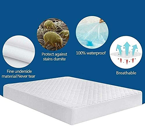 Protector de colchón pequeño doble impermeable y transpirable de microfibra 8