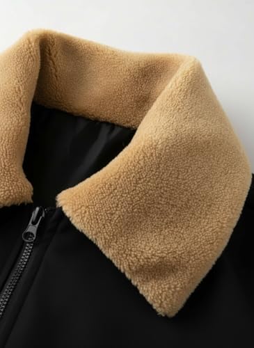 Image of GLASGO Men's Colorado Fleece-Lined Bomber Jacket || Winter Warm Stylish Casual Coat with Soft Collar & Zipper Closure