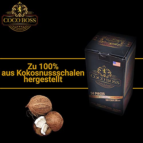 Cocoboss - 1 KG natürliche Premium 28er Shisha Kohle aus 100% Kokosnuss - Qualitative Kohle für Shisha & Grill - Längere… – Bild 5