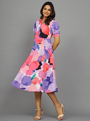 Image of Ravaiyaa - Attitude is everything Womens Soft Crepe Silk Casual Dress Summer Floral Printed Dress Ladies Tank Midi Sundress