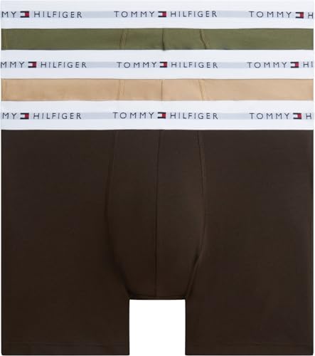 Tommy Hilfiger Men 3P Boxer Brief UM0UM03892 Boxer Brief, Multi (Utility Olive/Dark Coffee/Desert), XL – Ansicht 1