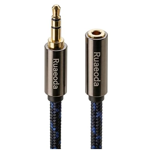 Ruaeoda Headphone Extension Cable 20 ft, 3.5 AUX Extension Cable Male to Female 3.5mm Stereo Audio Extension Cable Aux Jack Extender Double Shielded Braided Long 1/8 TRS aux Cord Extender