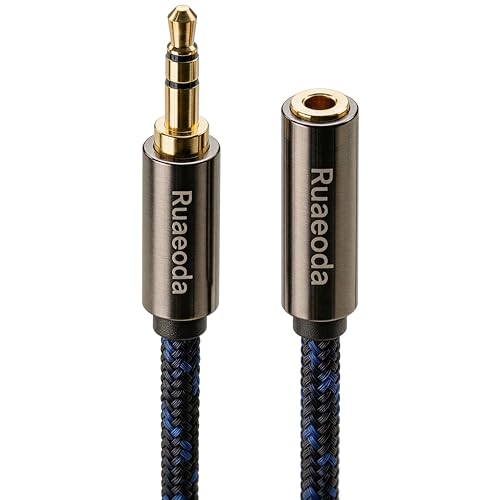 Ruaeoda Headphone Extension Cable 8 ft,3.5mm Male to Female Stereo Audio AUX Extension Cable AUX Jack Extender Double Shielded Braided Long 1/8 TRS aux Cord Extender
