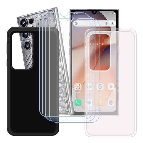 LCEHTOGYE �K�p Oukitel C61 GT�p�P�[�X+4x�����K���X�X�N���[���v���e�N�^�[�A�������J�o�[�P�[�X+ �K�p Oukitel C61 GT (6,88")�ƌ݊����̂���u���b�N�\�t�gTPU�V���R���Q���P�[�X�ی�J�o�[