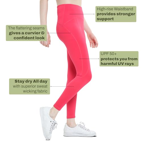 Image of High-Waist Workout Tights for Women - Breathable, Stretchable Activewear Leggings with UV Protection Stylish Sweat-Wicking Gymwear Perfect for Gym, Pilates, Yoga, and Fitness Enthusiasts
