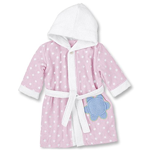 Peignoir en éponge Sterntaler rose à pois taille 86/92 avec motif coccinelle