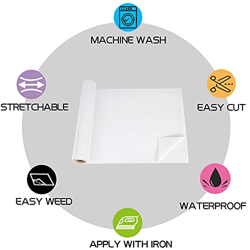 Image of RENLITONG White Glitter HTV Heat Transfer Vinyl Rolls - 12 Inch x 5 feet Iron on Vinyl for T-Shirt and Silhouette, Easy to Cut & Weed for Heat Transfer Design (Glitter White)