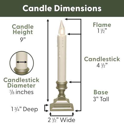 Image of 612 Vermont Vintage LED Battery Operated Window Candles with Timer, Bright Warm White Glow, VT-1806P-4 (Pack of 4, Pewter)