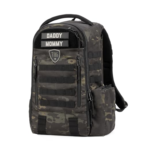 Image of TBG - Mens Tactical Diaper Bag Backpack w/Built-in Changing Mat, Stroller Strap (Multicam Black 4th Gen)