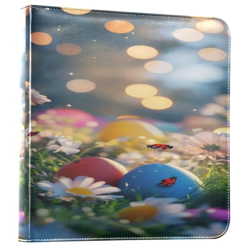 Álbum de fotos autoadhesivo DIY con flores y huevos de Pascua, encuadernador de 3 anillas, 40 páginas, 8x10 para recuerdos miniatura 1