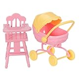 Applications larges : les accessoires pour bébé pour poupées sont polyvalents et amusants, adaptés à la maison de jeu, aux jeux de simulation et à d'autres paramètres, poussette pour enfants pour poupées, poussette pour bébé poupée