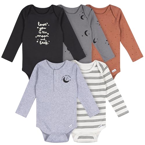 Image of Gerber Baby Boys 6-pack Long-sleeve Onesies Bodysuit