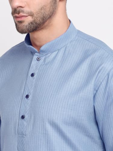 Image of KRAFT INDIA Men Cotton Stripped Kurta ONLY