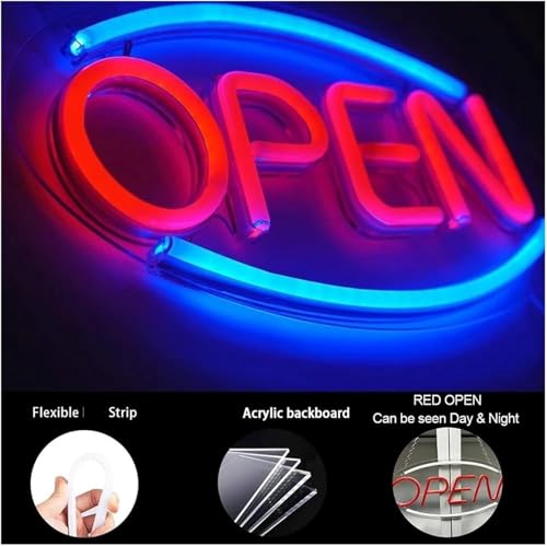 Néon LED Open panneau lumineux 40cm à intensité variable pour soirée chaleureuse - 4