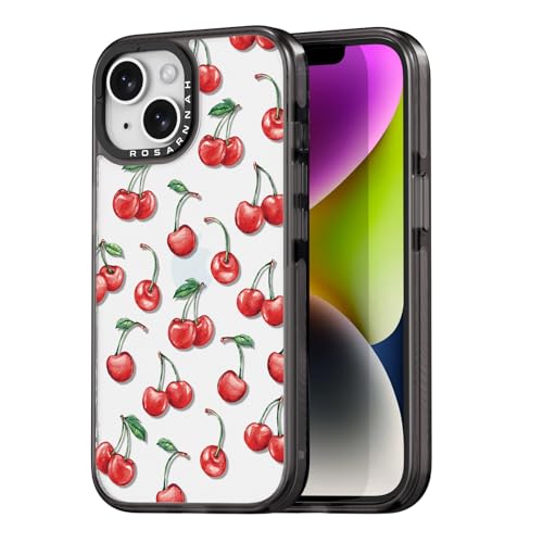 Coque iPhone 14 durable résistante aux chocs de 2 m avec motif cerise noir