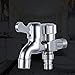 Produktbild Gartenarmatur Messing Wandhalterung Einzelkaltwaschmaschine Wasserhahn G1 / 2 Doppelausgüsse 2 Griffe Wasserhahn Küche Wäscherei Badezimmer Bibcock Wasserhähne