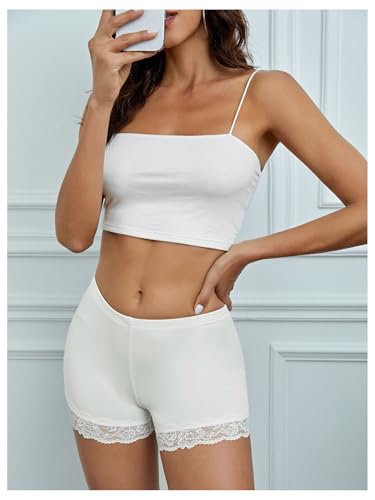 Image of MakeMeChic Women's Summer Lace Trim Shorts Biker Under Dresses