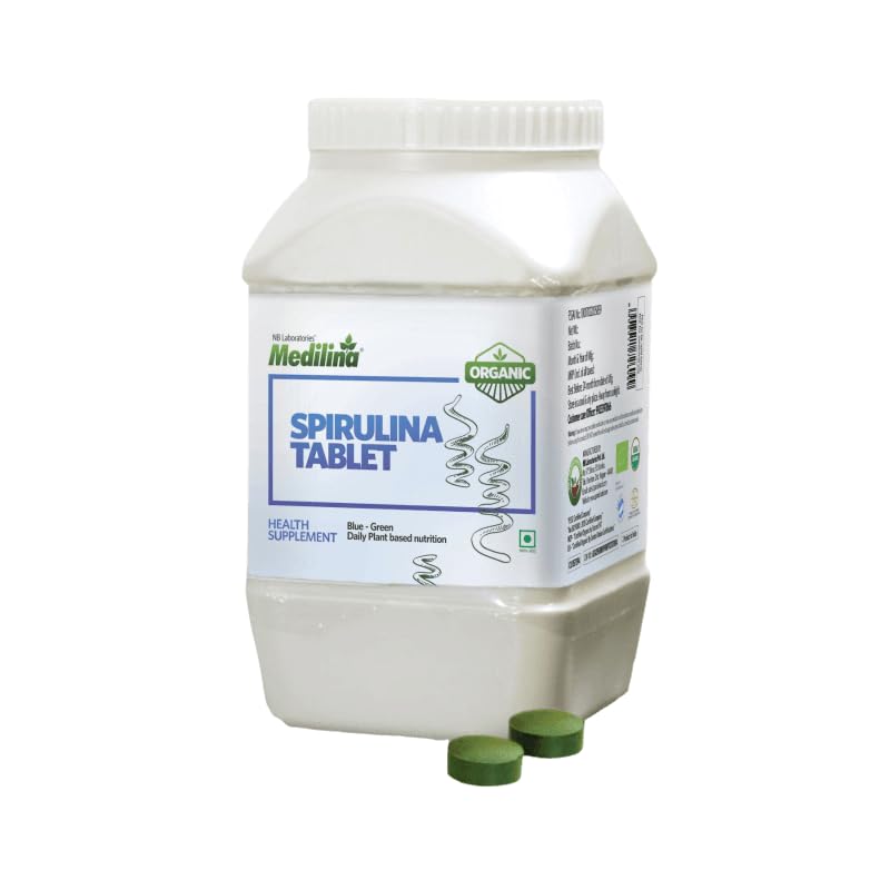 Medilina Spirulina Tablet | Organic Supplement For Protein Vitamins and Minerals | 1 Kg (2000 Tablets) (B074193TC6) Amazon Price History, Amazon Price Tracker