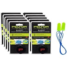Peltor Sport Blasts Corded Disposable Earplugs 97081-10C, 2 Pair Pack, Neon Yellow