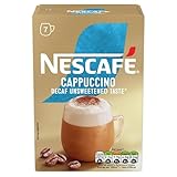 NESCAFÉ Cappuccino Decaf Instant Coffee 7 Sachets, 100percent Responsibly Sourced Coffee Pack of 1