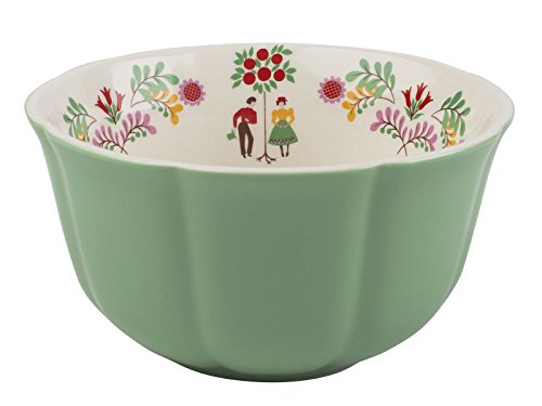 Katie Alice Festival Folk – Cuenco de Cereales, Color Blanco