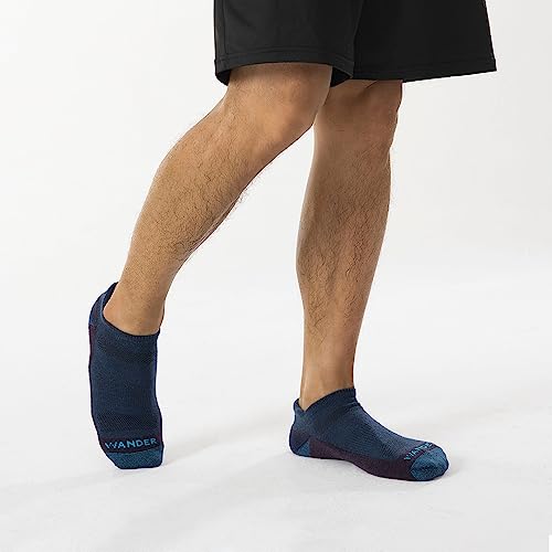 Image of WANDER Merino Wool Ankle Running Hiking Socks 3 Pairs Lightweight Cushioned Sweat-Wicking No Show Athletic Socks Men Women