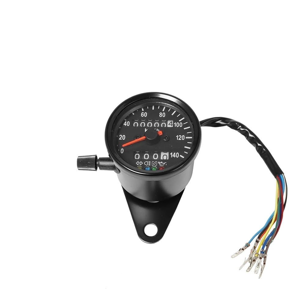 Compteur kilométrique Moto Rétro-éclairage Double Odomètre 0-140 KM/H Compteur De Vitesse Tachymètre Vintage Compteur De Vitesse Universel Velomètre Odomètre pour Moto