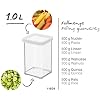 Rotho Loft Square storage jar 1l with lid and seal, Plastic (SAN) BPA-free, blue/transparent, 1l (10.0 x 10.0 x 14.2 cm)