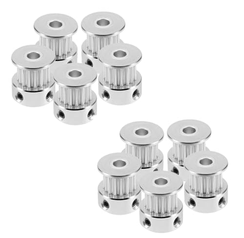 Treer 10-Pcs GT2 Timing Belt Pulleys for 6mm Belt Width,3D Printer Aluminum Alloy Synchronous Wheels (6.35mm Bore 20-Tee
