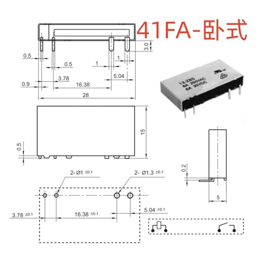 Relais 4 broches HF41F 24-H8ST pour circuit imprimé 24V