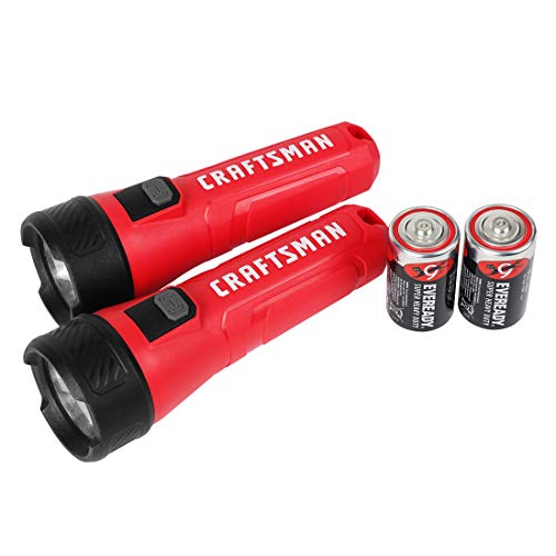 Craftsman 2 pack led flashlight, 70m beam distance, water resista…