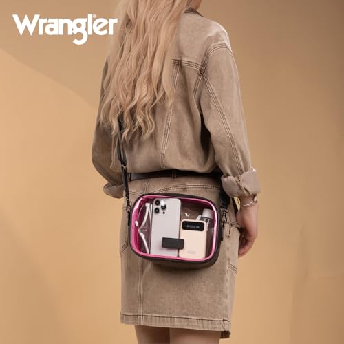 Image of Wrangler Clear Bag for Stadium Events Crossbody Purse for Concerts, Sports | Stadium Approved Clear Bag for Sports,Concerts|See Through Bag|0.4mm Thickened PVC|Waterproof|Lightweight