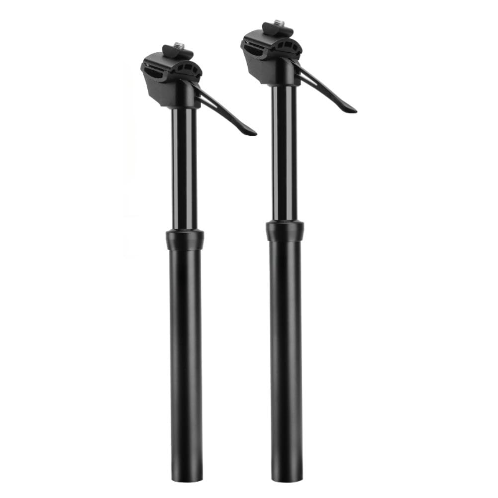 Vario Tija de sillín de aleación de aluminio para bicicleta de montaña de 27,2 mm de diámetro interno, diseño sellado a prueba de polvo, 350 mm, color negro (27,2 x 350 mm)