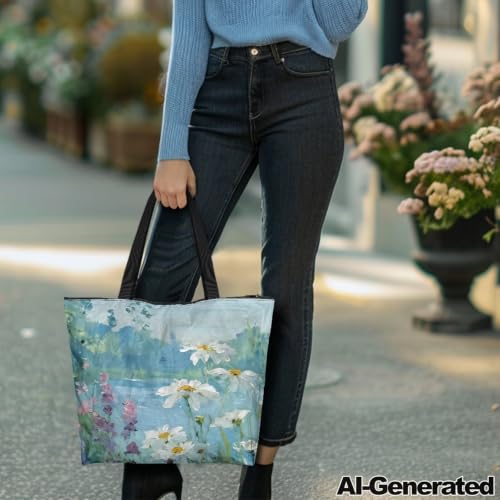 Image of Art Lover Zippered Tote Bag Waterproof Large Work Tote Bags, Artwork Women's Purse Handbags Travel Totes