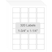 Mr-Label 1-3/4" x 1-1/4" Printable Matte White Waterproof Sticker Labels - Tear-Resistant - Laser/Inkjet Printing - Letter Sheet- Total 320 Labels MR685