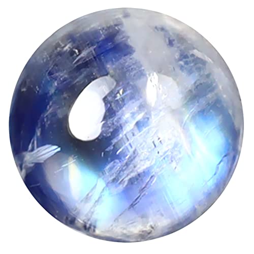 PUHARGEMS 1,38 ct AAA okrągły kształt kaboszonu (7 mm) tęczowy niebieski kamień księżycowy prawdziwy luźny kamień szlachetny, kamień szlachetny, Kamień księżycowy