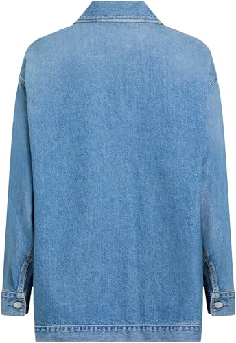 Calvin Klein Women’s Oversized Denim Shirt, Blue (Denim Light), M - Image 5
