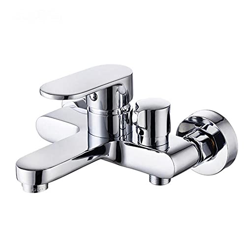 Robinet de baignoire chrome avec mitigeur mural double entrée eau