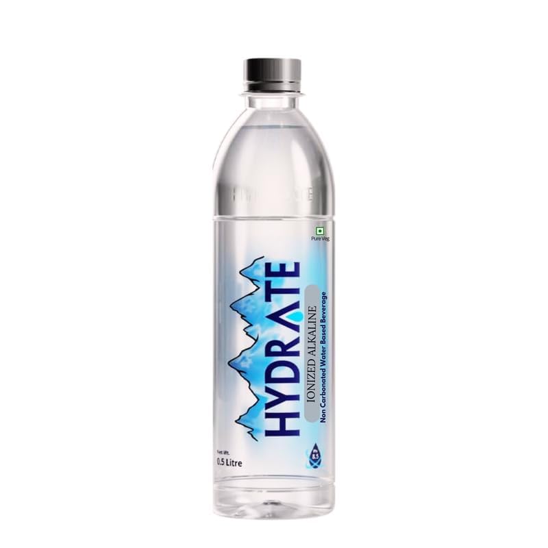 Hydrate Alkaline Water | 500ml (Pack Of 12) | Ionized | With Essential And Natural Nutritious Minerals Contains 8.5 pH | Balance and Purity | Elevate Your Hydration | Enhanced Vitality