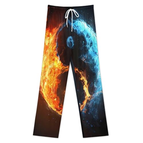 Fire And Water Yin And Yang Men's Pajama Pants Lightweight Pjs Bottoms Sleepwear Soft Lounge Pants Sweatpants with Drawstring2