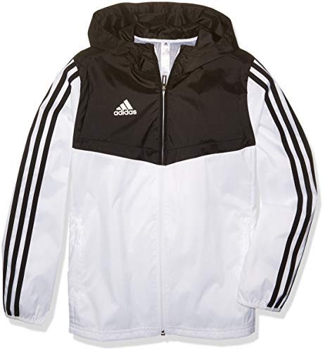 Product Image of the adidas Kids' Tiro Soccer Windbreaker, White/Black, X-Large
