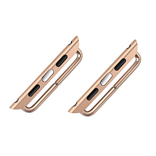 HSEE Stainless Steel Adapter for Apple Watch Band 38mm Connector, Apple Watch Buckle, Apple Watch Clasp（Rose Gold）
