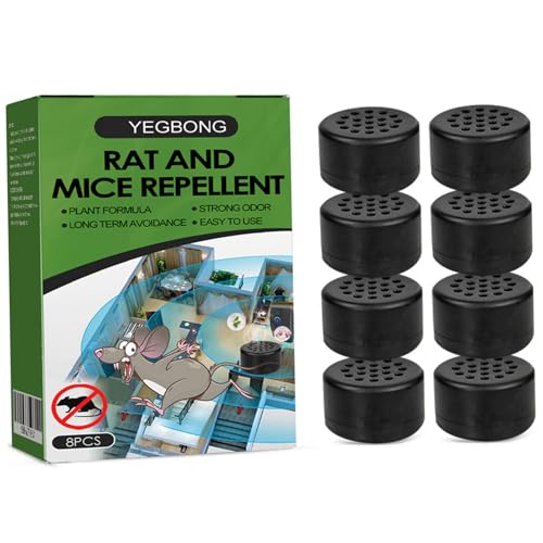 Licsaliwe Repelente de Ratones y roedores, 8 Unidades de Repelente de Ratones con Aceite de Menta Natural, para gabinete de Motor de Coche, Garaje Interior y Exterior, Seguro para Mascotas