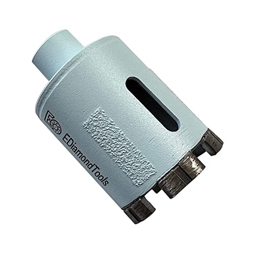 2-1/4" High Performance Diamond Core Bit for Natural/Engineered Stones, 2.4" Drilling Depth, Vacuum-Brazed Side Protection, 5/8"-11 Threaded Arbor