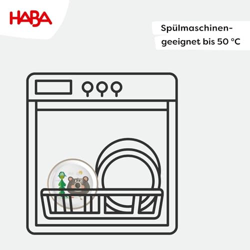 HABA Kinderteller Wald – Praktischer Melamin-Teller mit Bär-Motiv – Rutschfest – Spülmaschinengeeignet – Ab 12 Monaten – 2012441003